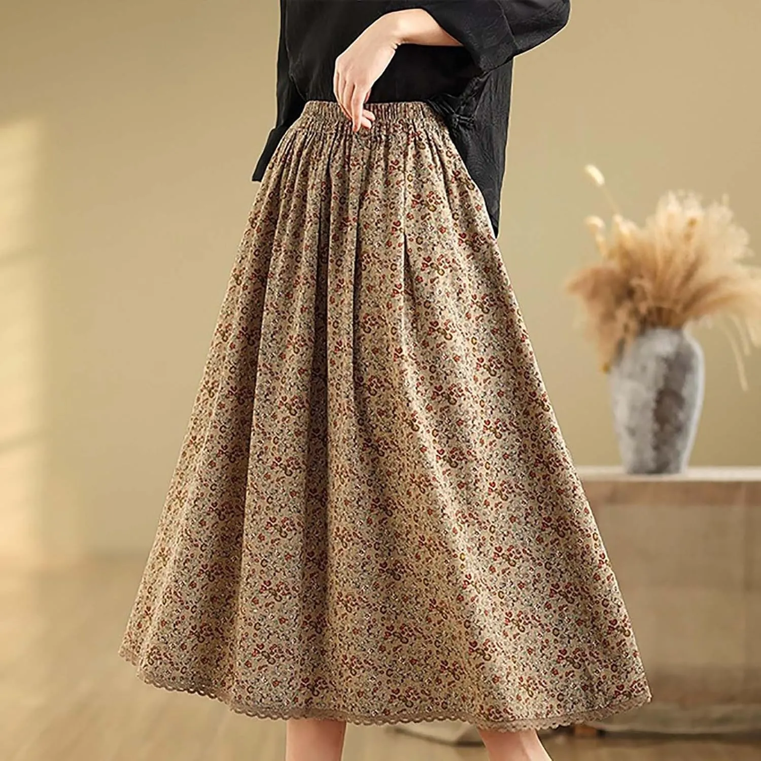 Women Linen Skort for Women Loose Fit Oversized Plain Maxi Long Skirt 2025 Y2K