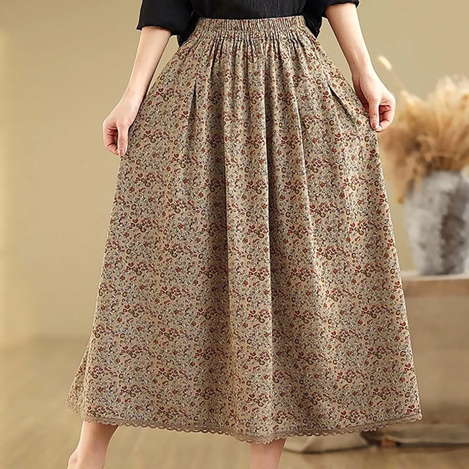 Women Linen Skort for Women Loose Fit Oversized Plain Maxi Long Skirt 2025 Y2K