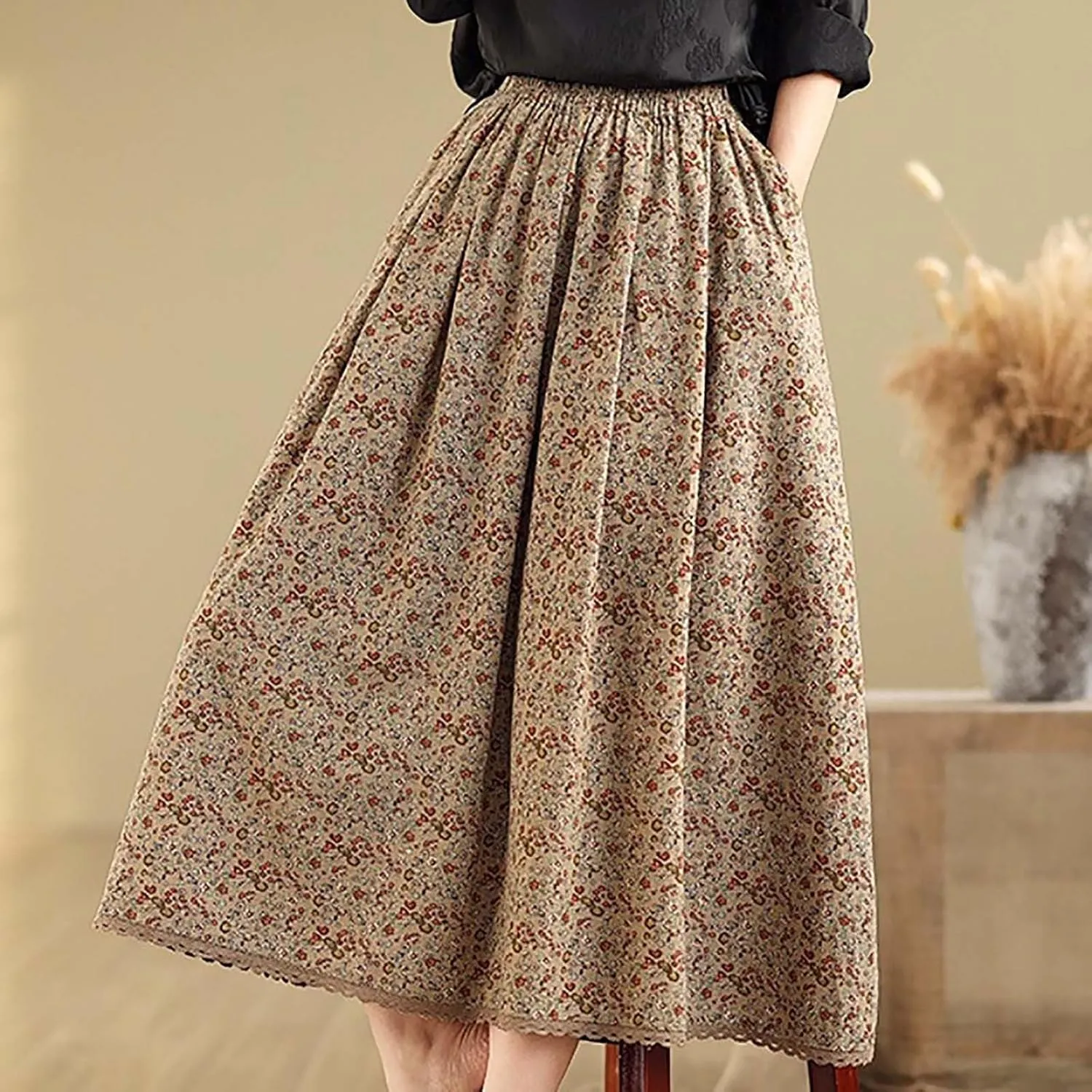 Women Linen Skort for Women Loose Fit Oversized Plain Maxi Long Skirt 2025 Y2K