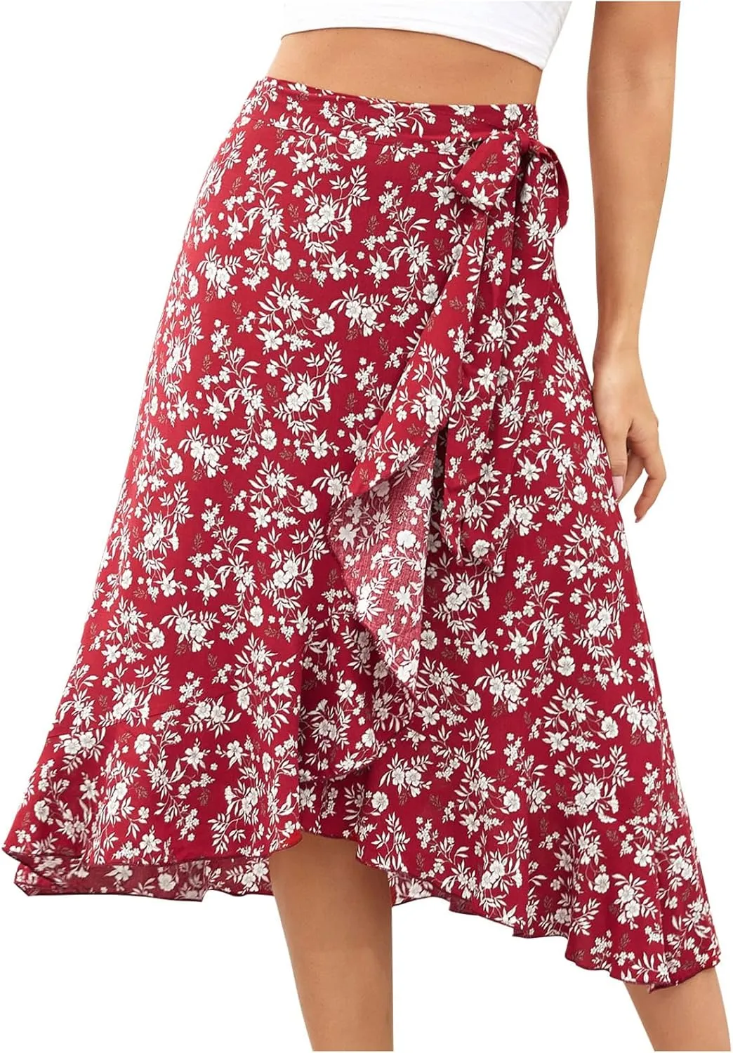 Women Pleated Maxi Skirt with Pockets Ankle Length Skirts Flowy Midi Skirt A Line Swing Skirt High Waisted Long Skirt