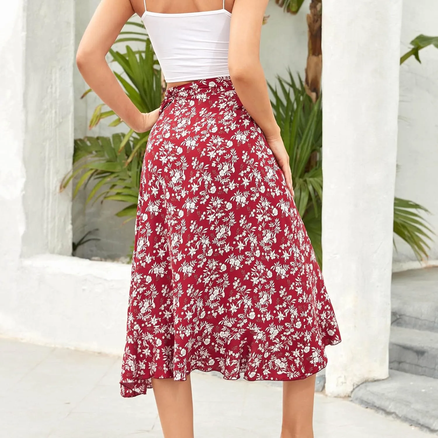 Women Pleated Maxi Skirt with Pockets Ankle Length Skirts Flowy Midi Skirt A Line Swing Skirt High Waisted Long Skirt
