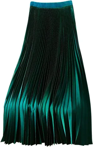 Women Pleated Skirts Plus Size Maxi Skirt High Waisted Midi Skirts Casual Summer Skirt Comfy Long Skirts A Line Skirt