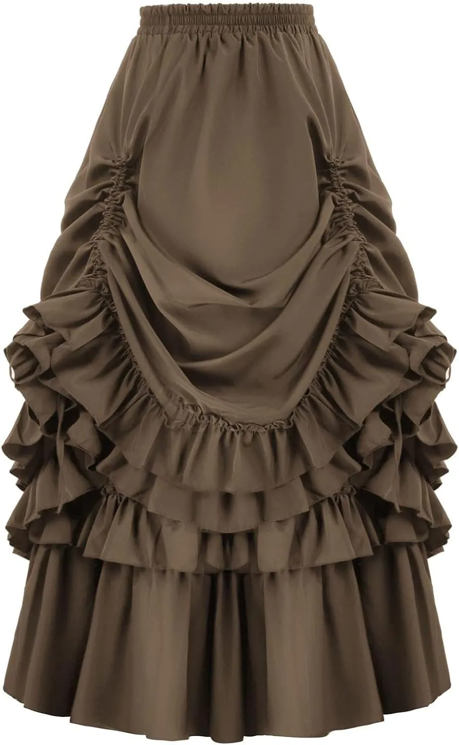 Women Victorian Skirt High Waist Medieval Maxi Skirt Ladies Multi Layered Skirt Midi Fancy Dress Gothic Steampunk Skirt