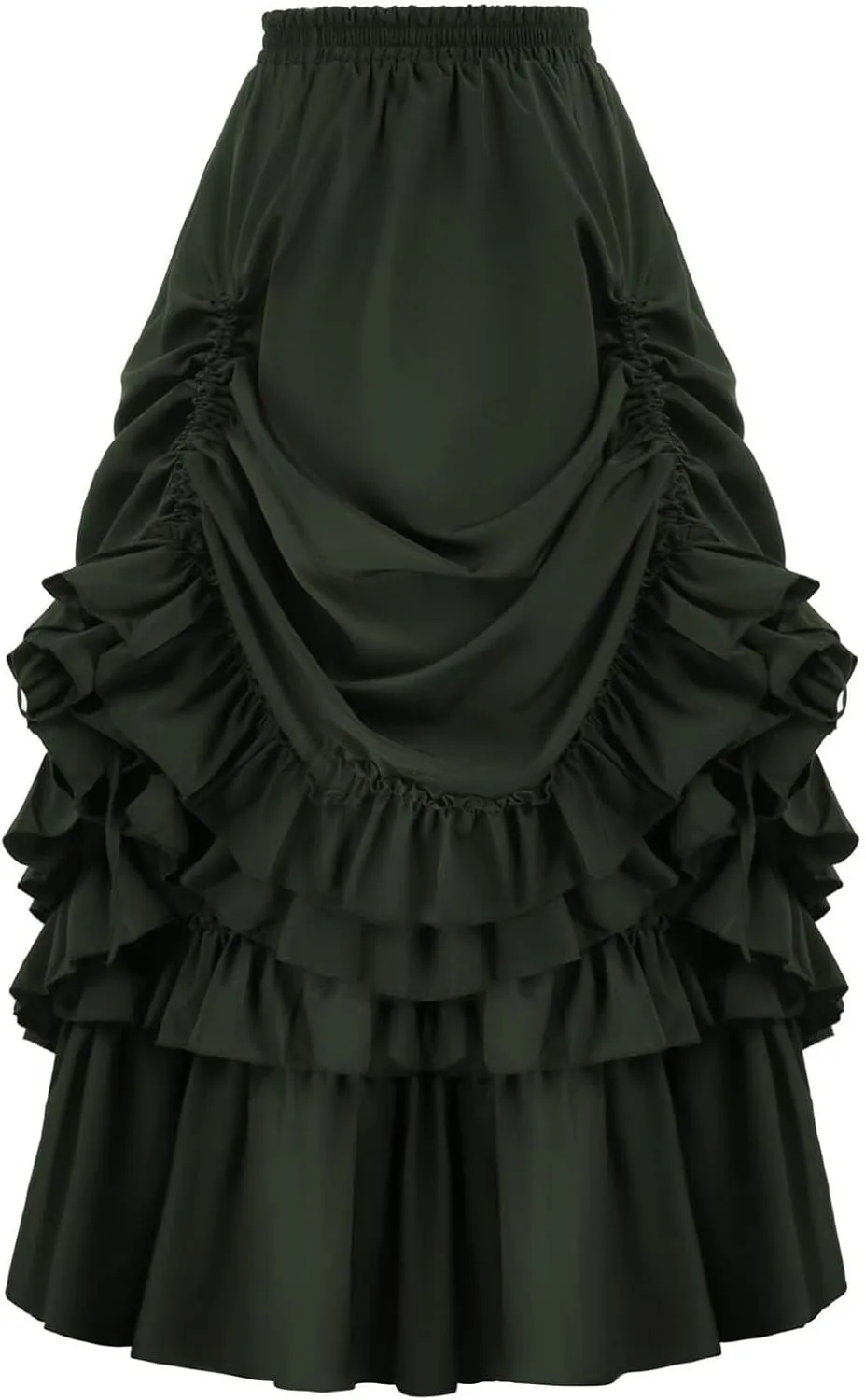 Women Victorian Skirt High Waist Medieval Maxi Skirt Ladies Multi Layered Skirt Midi Fancy Dress Gothic Steampunk Skirt