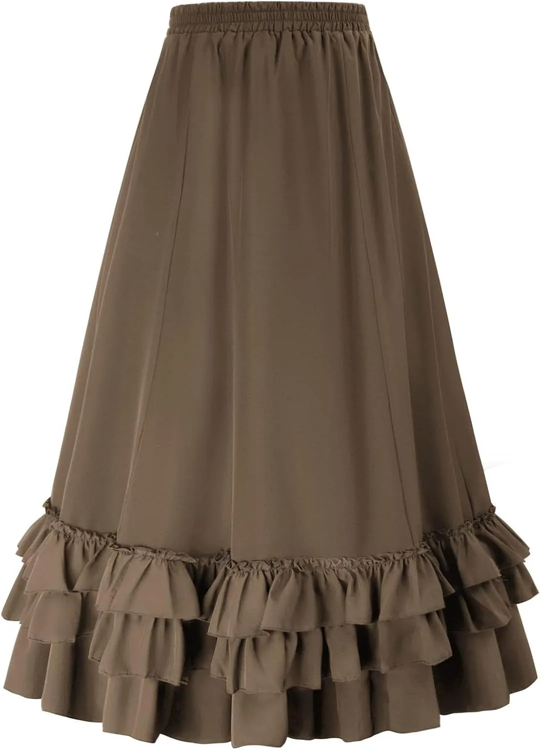 Women Victorian Skirt High Waist Medieval Maxi Skirt Ladies Multi Layered Skirt Midi Fancy Dress Gothic Steampunk Skirt