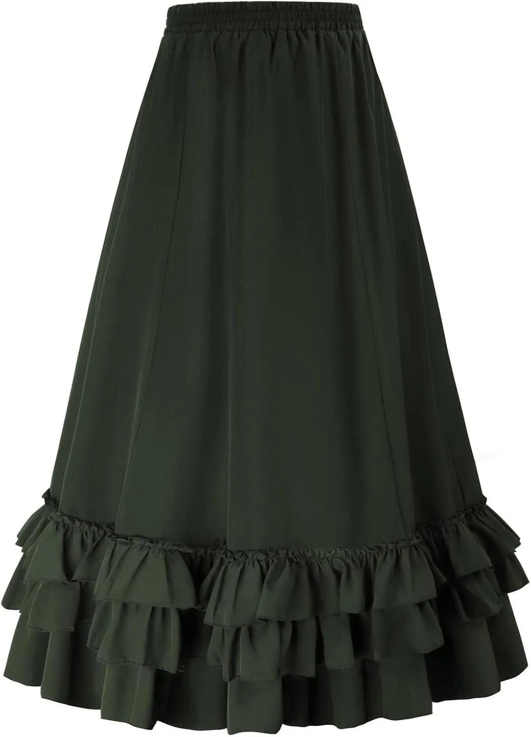 Women Victorian Skirt High Waist Medieval Maxi Skirt Ladies Multi Layered Skirt Midi Fancy Dress Gothic Steampunk Skirt