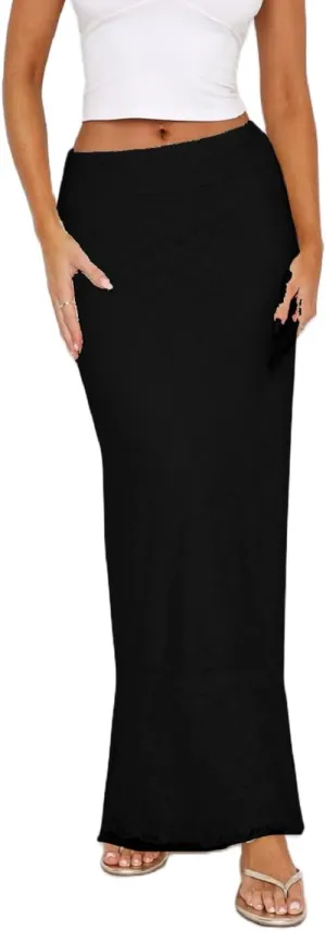 Women Y2k Lace Maxi Skirts Elastic Waist Floral Lace Flowy Long Skirts Sheer See Through Ruffle Layered Skirts