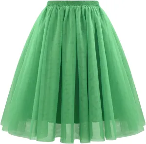 Women's Beach Vacation Clothes Summer Casual Loose Trendy Elastic High Waist Solid Color Party Dance Skirts, S-2XL