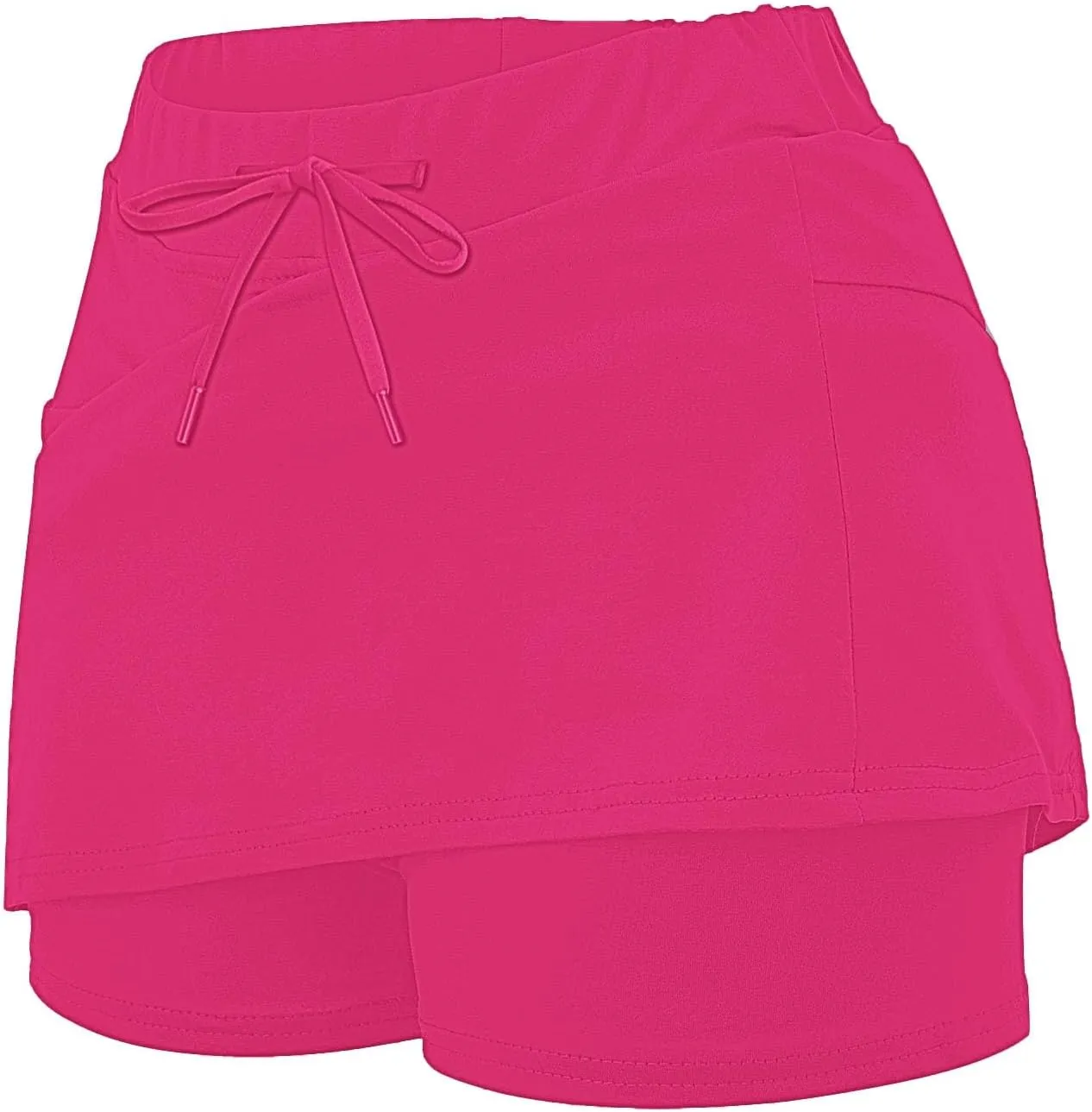 Women's Boho Skirts 2025 Summer Athletic Loose Trendy Drawstring Solid Color Yoga Fitness Tennis Skirt, S-5XL