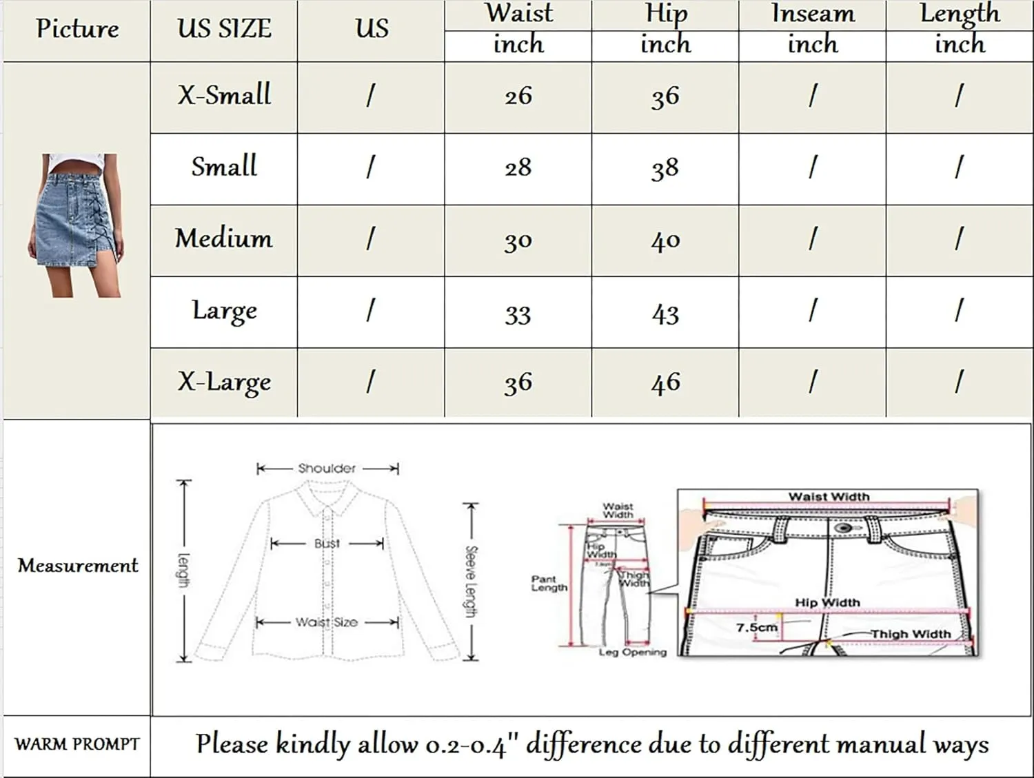 Women's Denim Skirt High Waisted Side Lace Up Stretch Casual Jean Skirts
