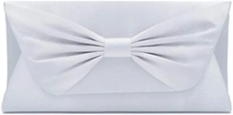 Womens Elegant Pleated Bowknot Handbag Clutch Party Evening Shoulder Bag