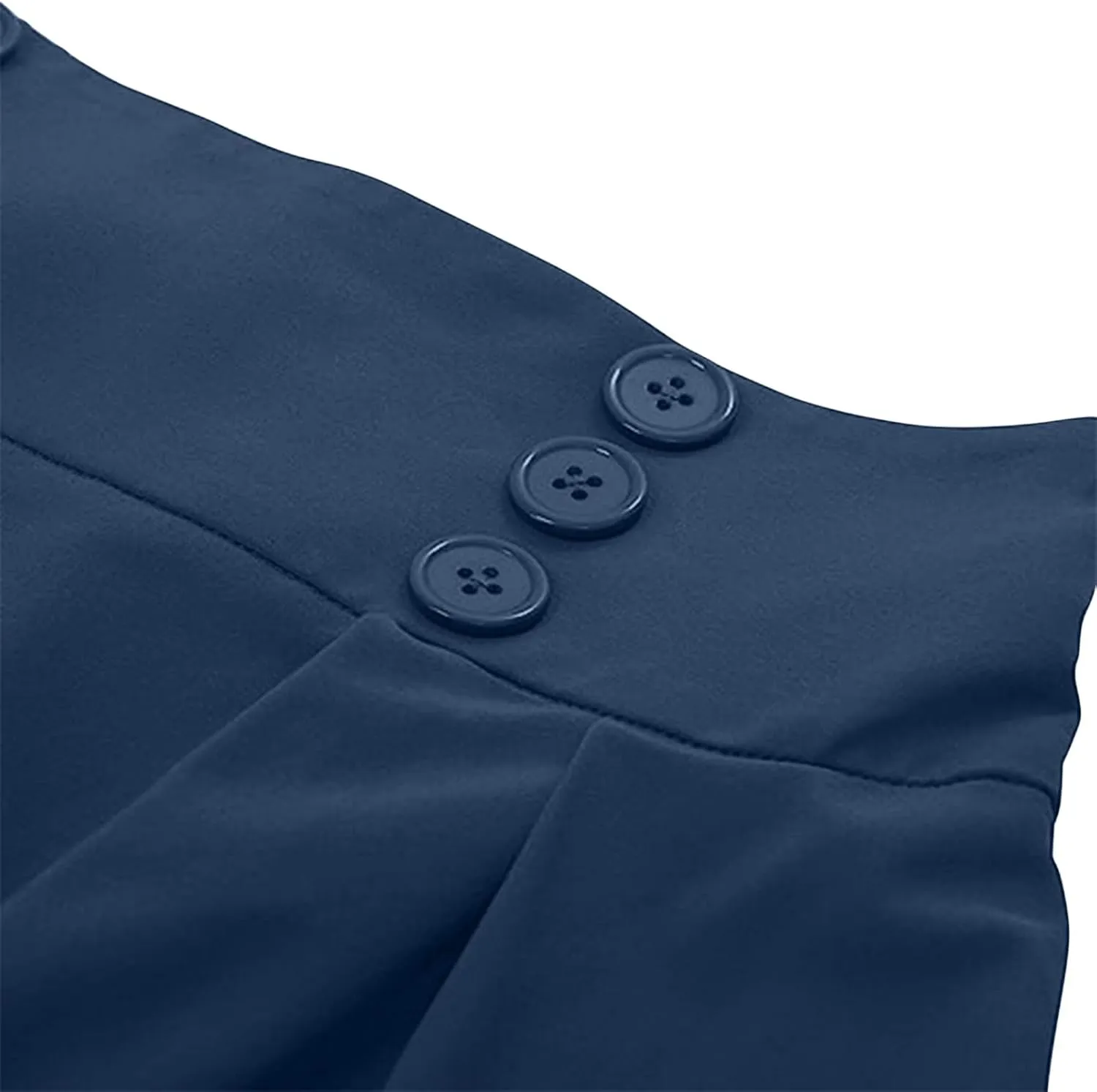 Women's Fall Winter Button Down Pleated Midi Skirt High Elastic Waisted Flowy Long Skirts Casual Solid Color Skirt
