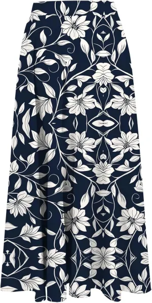Women's Floral Print Maxi Skirts Flowy Swing A-Line Pleated Long Skirt Summer Fashion Boho Beach Vacation Outfit 2025
