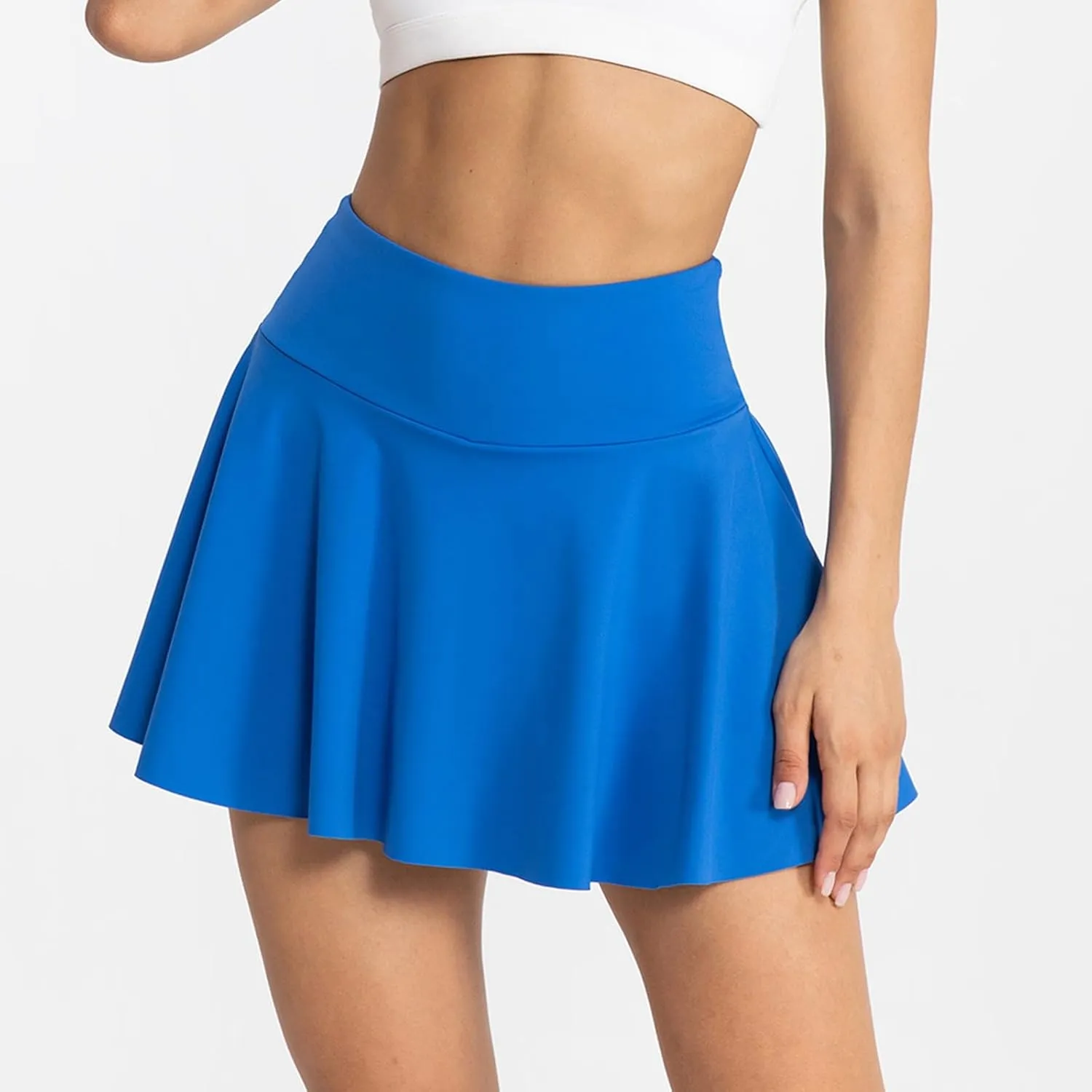 Womens Girl High Waisted Pleated Tennis Skirt School A-Line Skater Skirts with Lining Shorts Golf Skorts with Pockets