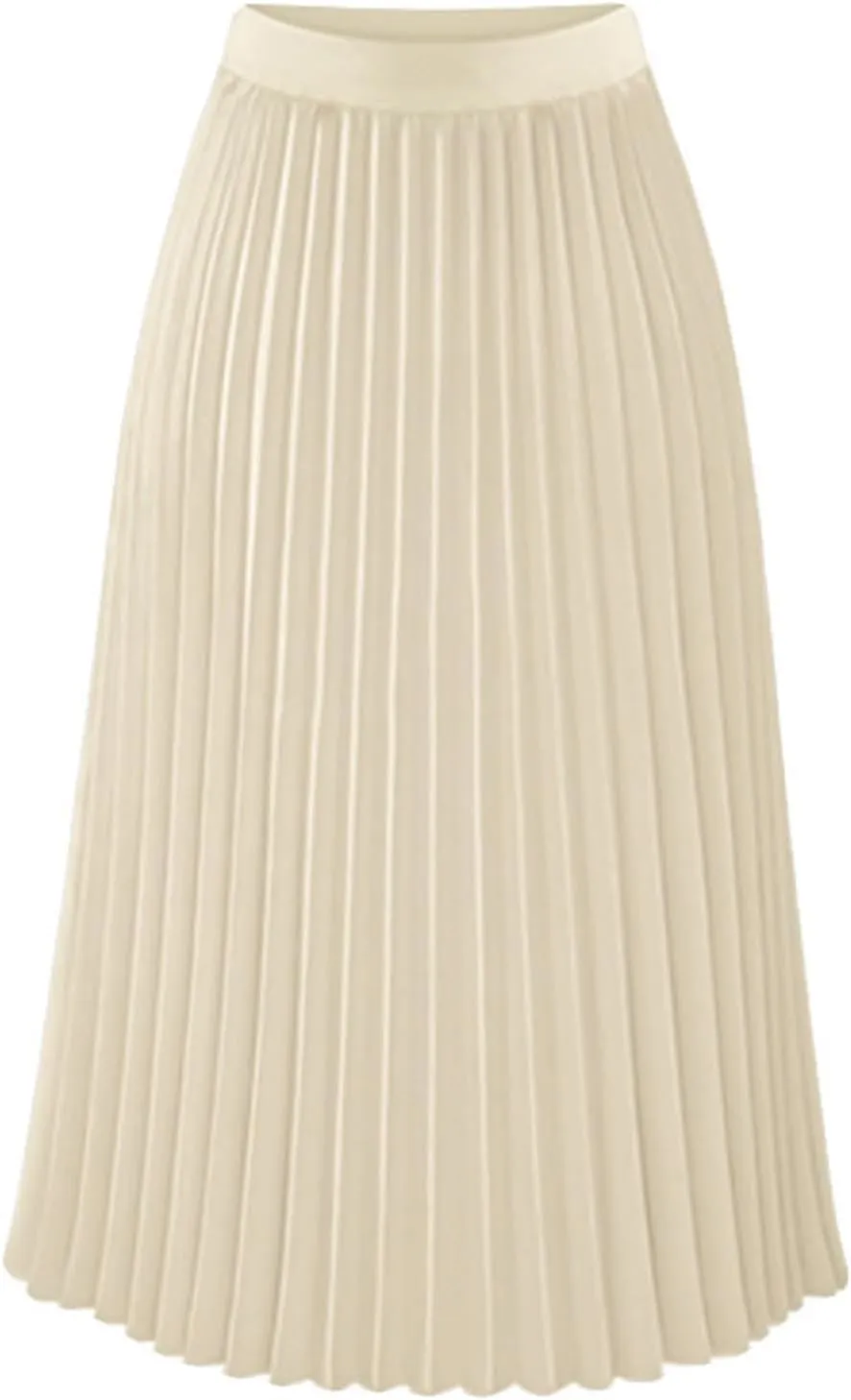 Women's High-Rise Pleated Skirt Chiffon Flowy Maxi Skirt Flared Swing Tiered Skirts A-Line Summer Casual Long Skirt