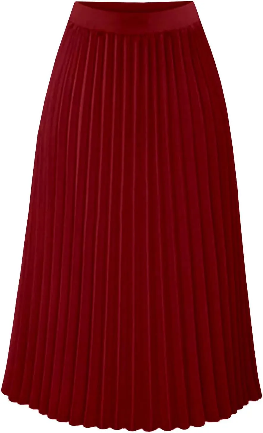 Women's High-Rise Pleated Skirt Chiffon Flowy Maxi Skirt Flared Swing Tiered Skirts A-Line Summer Casual Long Skirt