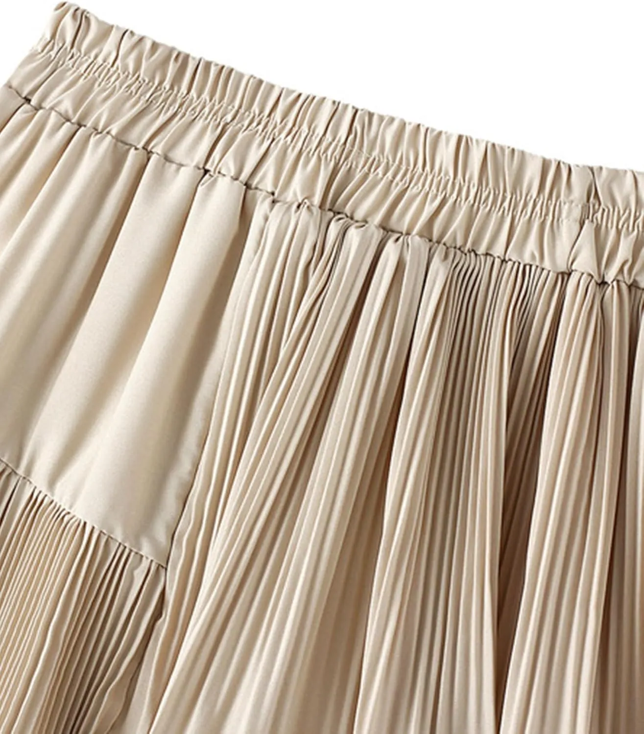 Womens High Waisted A Line Skirt Casual Ruffle Asymmetrical Hem Pleated Layered Skirts