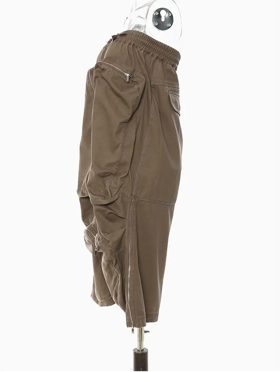Women's High Waisted Y2K Cargo Skirt Trendy High Split Camouflage Casual Maxi Long Skirts with Pockets
