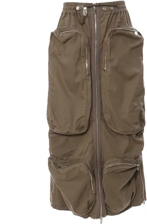 Women's High Waisted Y2K Cargo Skirt Trendy High Split Camouflage Casual Maxi Long Skirts with Pockets