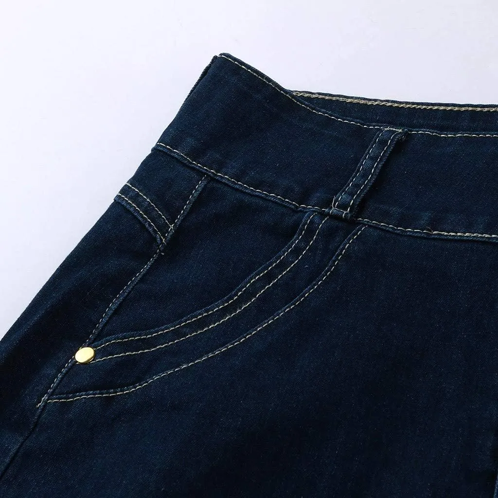 Womens Long Denim Skirt Retro A-Line Stretch Jean Skirt for Women High Waisted Casual Denim Maxi Skirt with Pockets