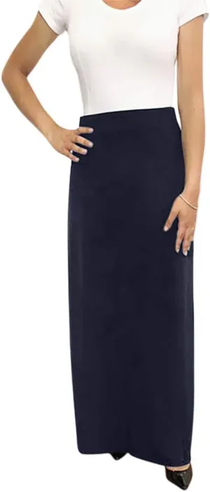 Women's Maxi Skirts with Elastic Waist - Long Elegant Maxi Skirt