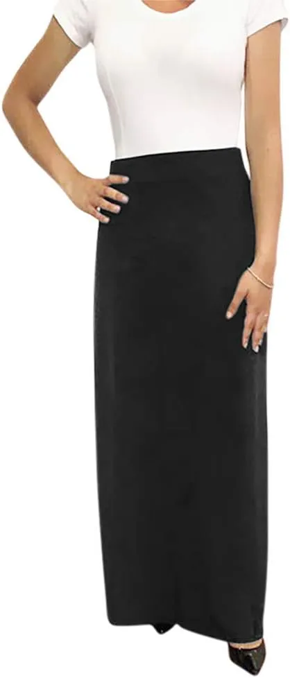 Women's Maxi Skirts with Elastic Waist - Long Elegant Maxi Skirt