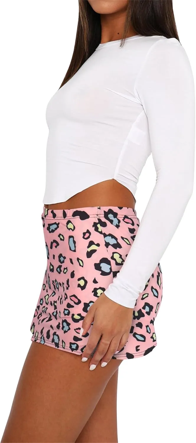 Womens Mini Skorts Casual Summer Mid-Waisted Pencil Bodycon Short Skirts with Side Split 2025