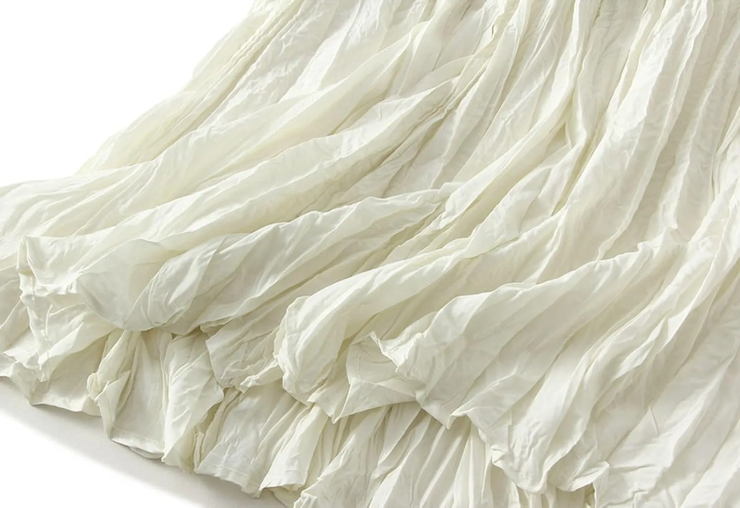 Women's Pleated A-Line Skirt with Elastic Waist Flowing Wrinkled Elegant Midi Skirt for Casual and Formal Occasions