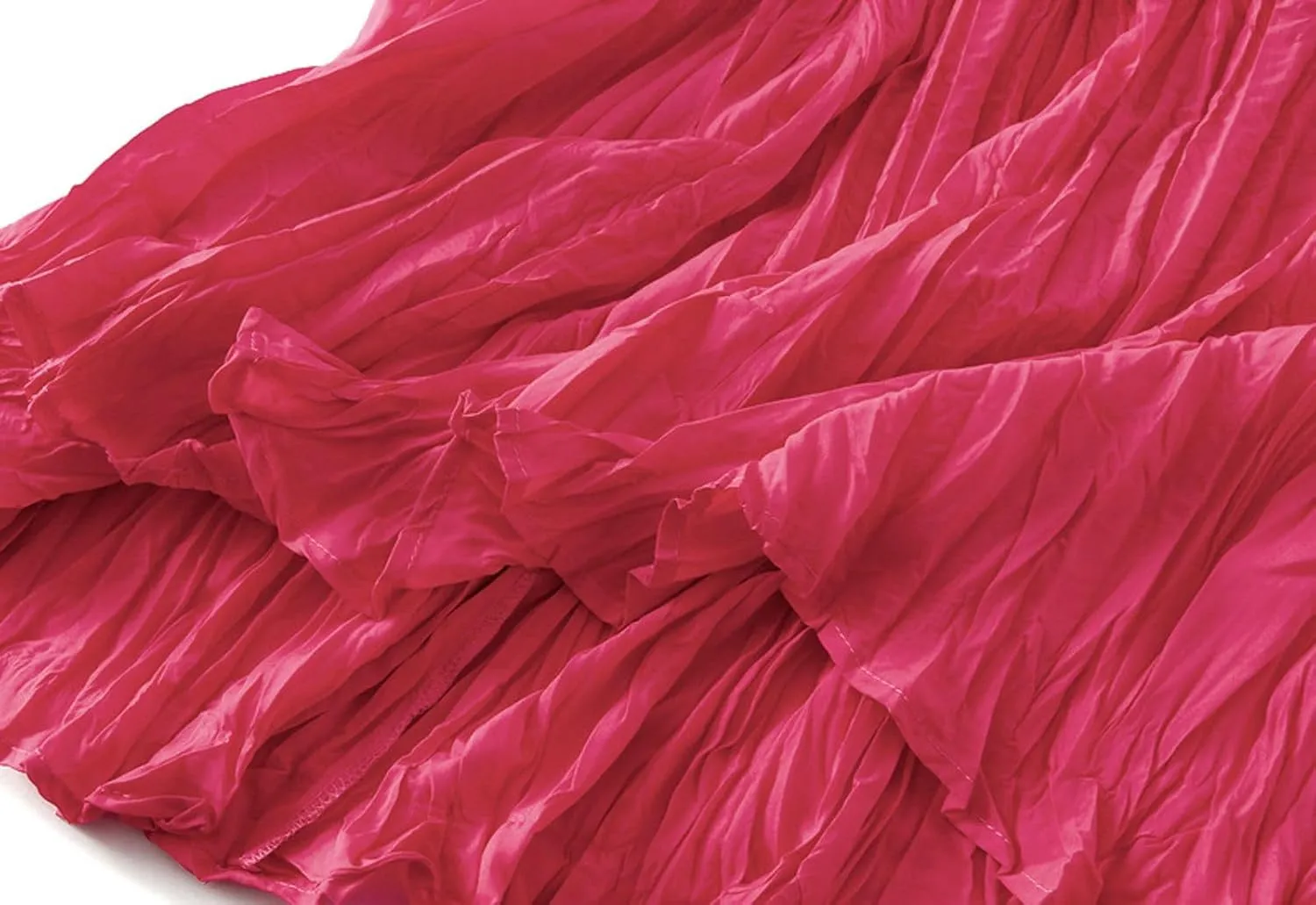 Women's Pleated A-Line Skirt with Elastic Waist Flowing Wrinkled Elegant Midi Skirt for Casual and Formal Occasions
