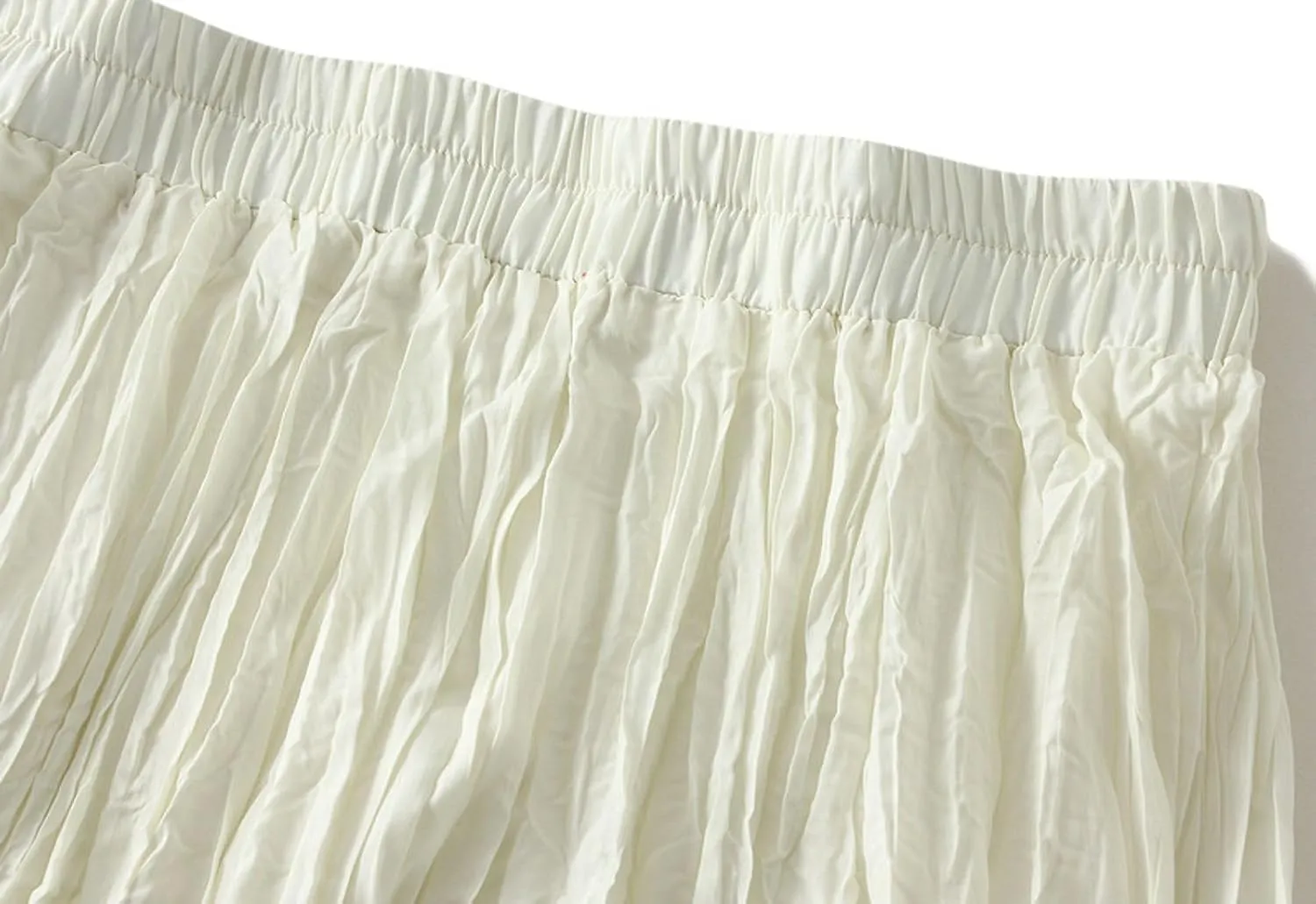 Women's Pleated A-Line Skirt with Elastic Waist Flowing Wrinkled Elegant Midi Skirt for Casual and Formal Occasions