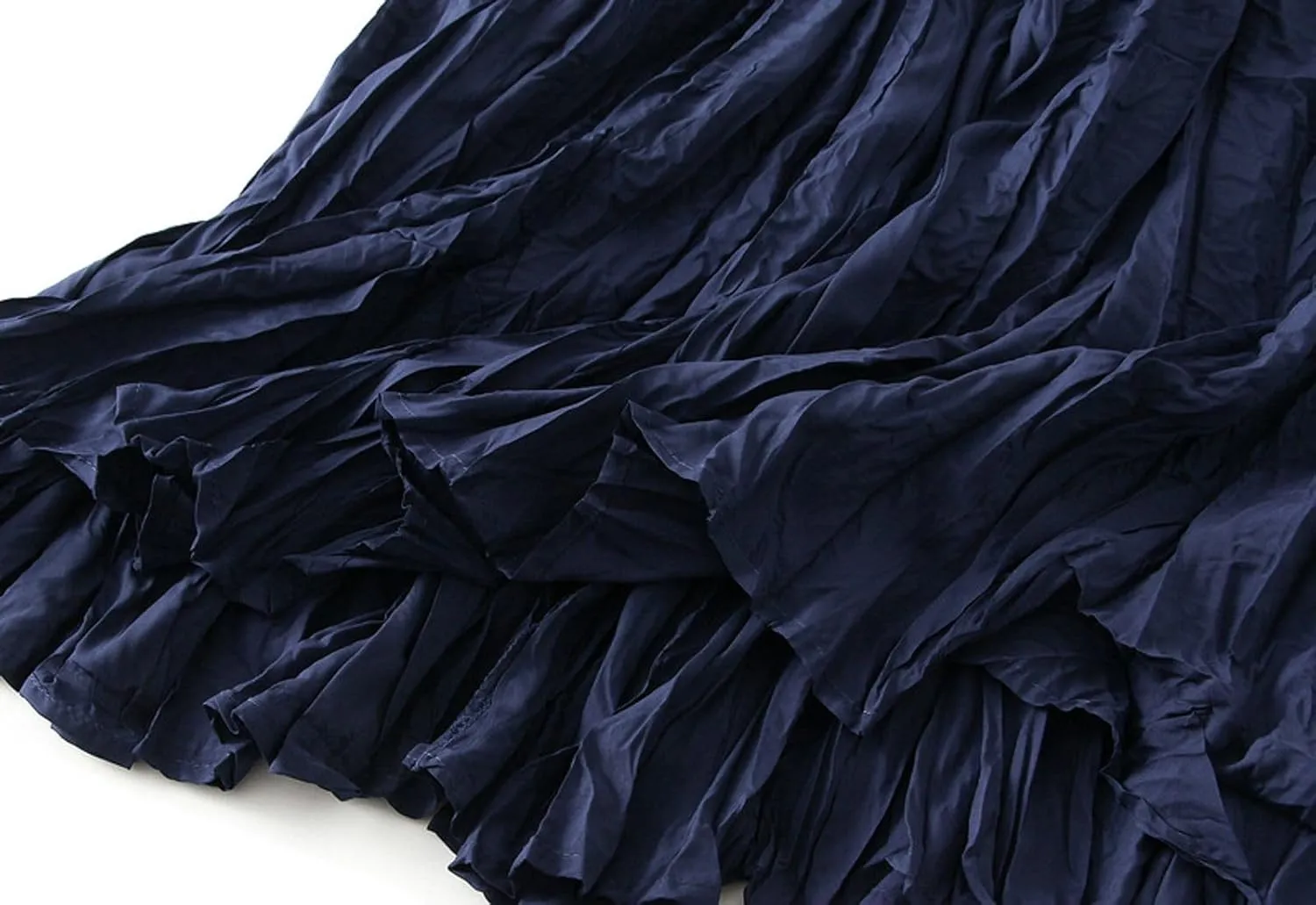 Women's Pleated A-Line Skirt with Elastic Waist Flowing Wrinkled Elegant Midi Skirt for Casual and Formal Occasions