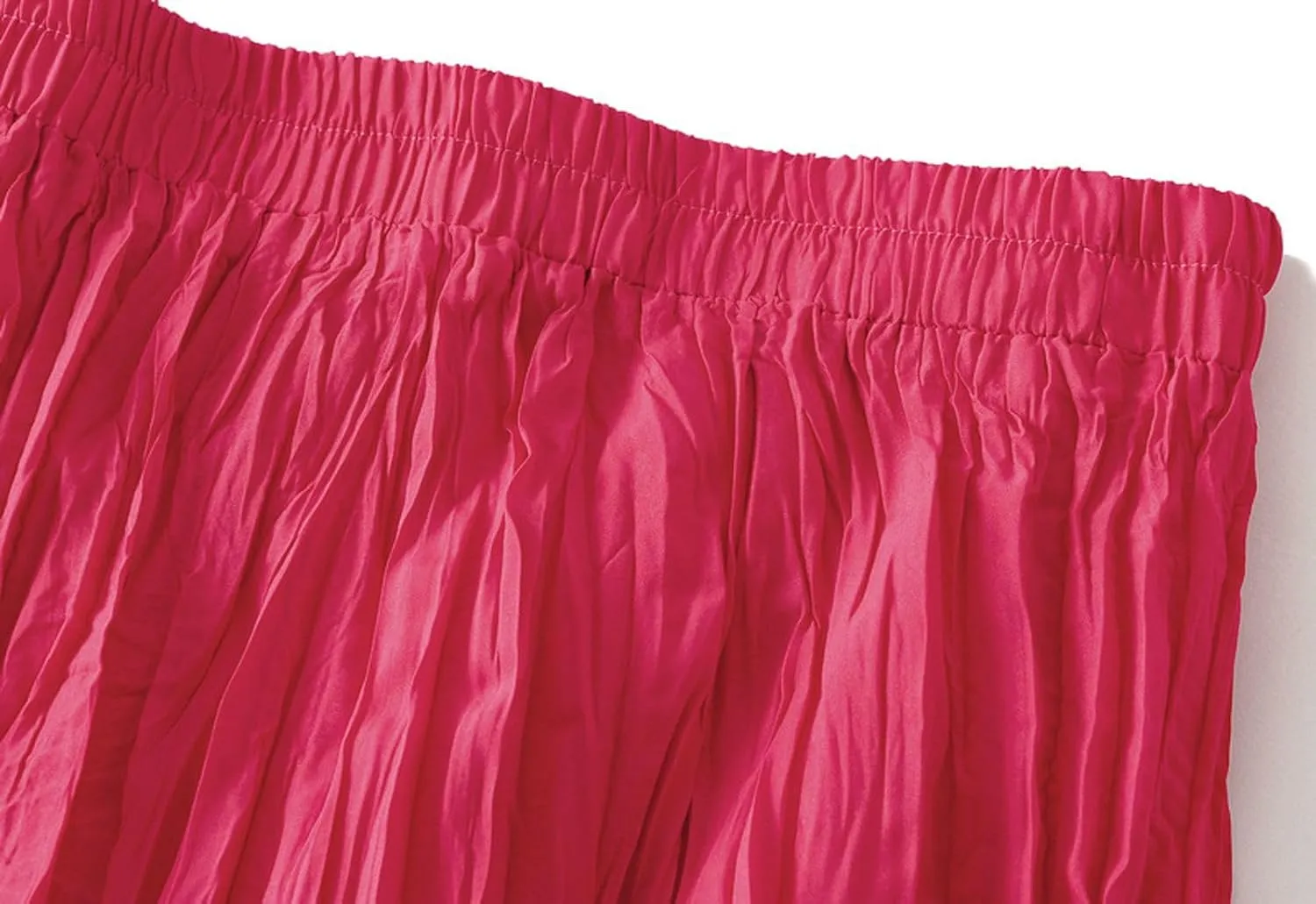 Women's Pleated A-Line Skirt with Elastic Waist Flowing Wrinkled Elegant Midi Skirt for Casual and Formal Occasions