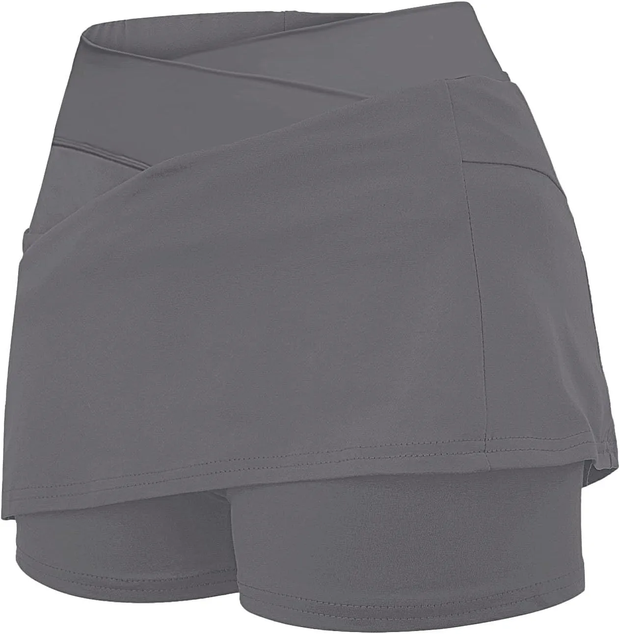 Women's Pleated Skirts Summer Sports Loose Trendy Drawstring Solid Color Yoga Fitness Tennis Skirt Plus Size, S-5XL