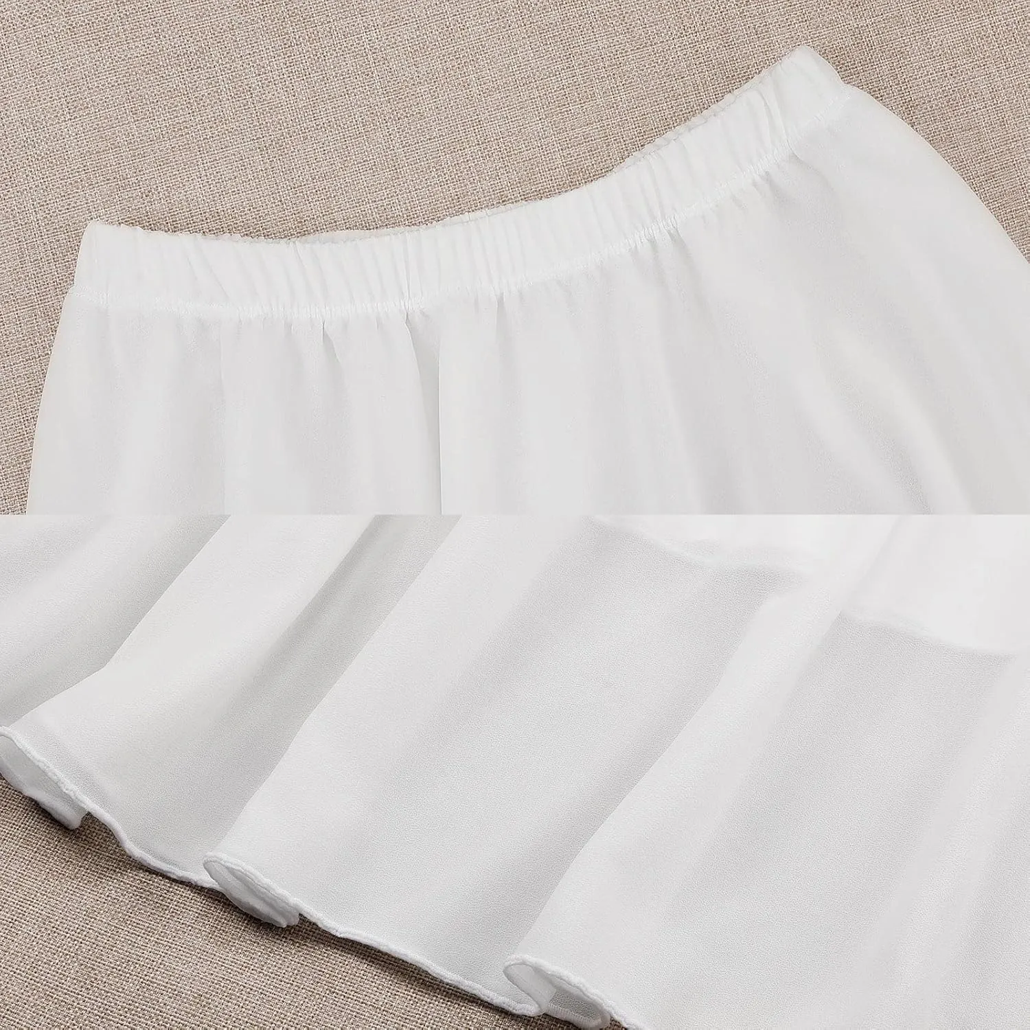 Women's Printed Skirt Chiffon Elastic Waist Ruffle Flowy Midi Skirts