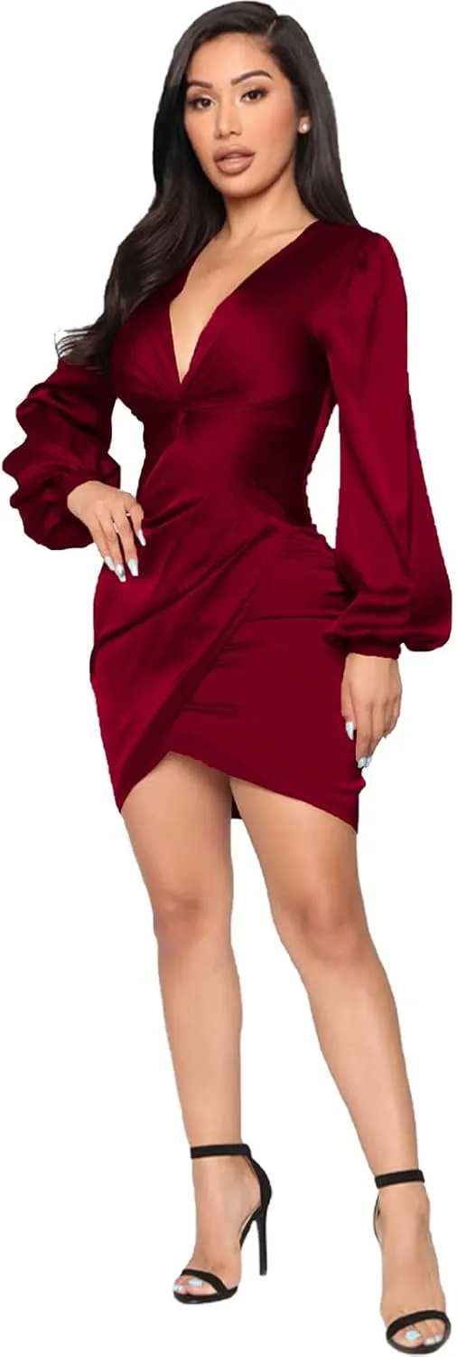 Womens Sexy Ruffle Elegant Bridesmaid Formal Evening Dress Elegant Curvy Wedding Guest Midi Dress