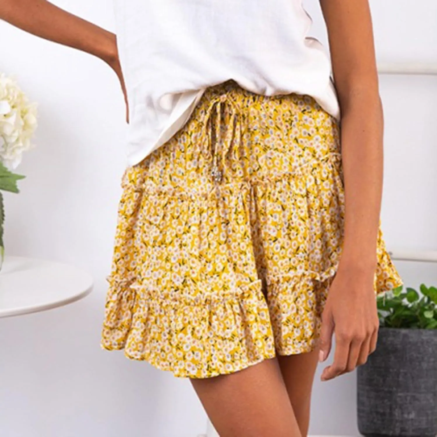 Women's Shirt 2025 Summer High Waisted Solid Tiered Pleated Athletic Golf Tennis Mini Skater Skirts, S-XL
