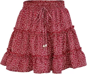 Women's Shirt 2025 Summer High Waisted Solid Tiered Pleated Athletic Golf Tennis Mini Skater Skirts, S-XL