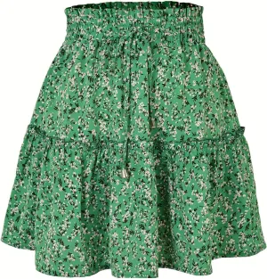 Women's Shirt 2025 Summer High Waisted Solid Tiered Pleated Athletic Golf Tennis Mini Skater Skirts, S-XL