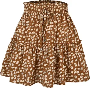 Women's Shirt 2025 Summer High Waisted Solid Tiered Pleated Athletic Golf Tennis Mini Skater Skirts, S-XL