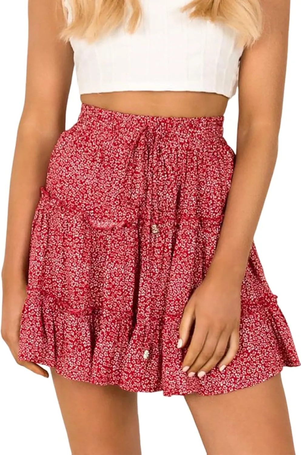 Women's Shirt 2025 Summer High Waisted Solid Tiered Pleated Athletic Golf Tennis Mini Skater Skirts, S-XL