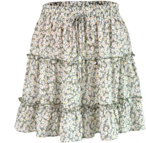 Women's Shirt 2025 Summer High Waisted Solid Tiered Pleated Athletic Golf Tennis Mini Skater Skirts, S-XL
