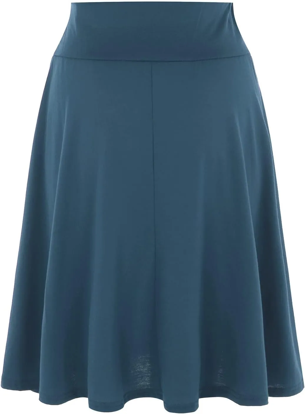 Women's Skirts High Elastic Waisted Casual Skirt Pleated Solid Midi Skirts A-Line Flared Midi Skirts