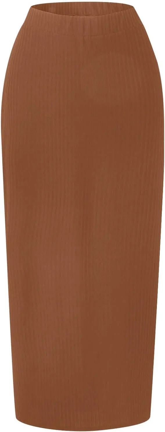Womens Skirts Midi Length,Fashion Button Slit A-line Hip-Covering Mid-Waist Skirt Slim Elegant Flowing Skirts 2024