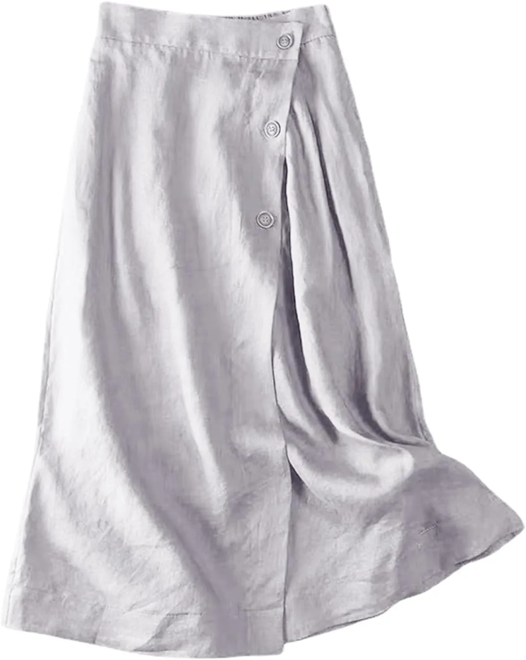 Women's Skirts Trendy Summer Casual Loose Elastic Waist Solid Sun Flowy A-Line Long Maxi Linen Skirt 2025, M-2XL
