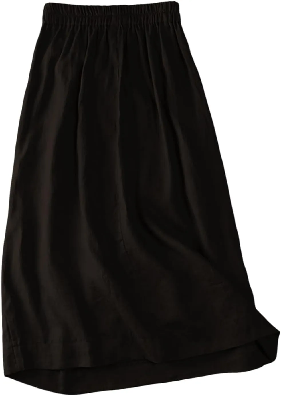 Women's Skirts Trendy Summer Casual Loose Elastic Waist Solid Sun Flowy A-Line Long Maxi Linen Skirt 2025, M-2XL