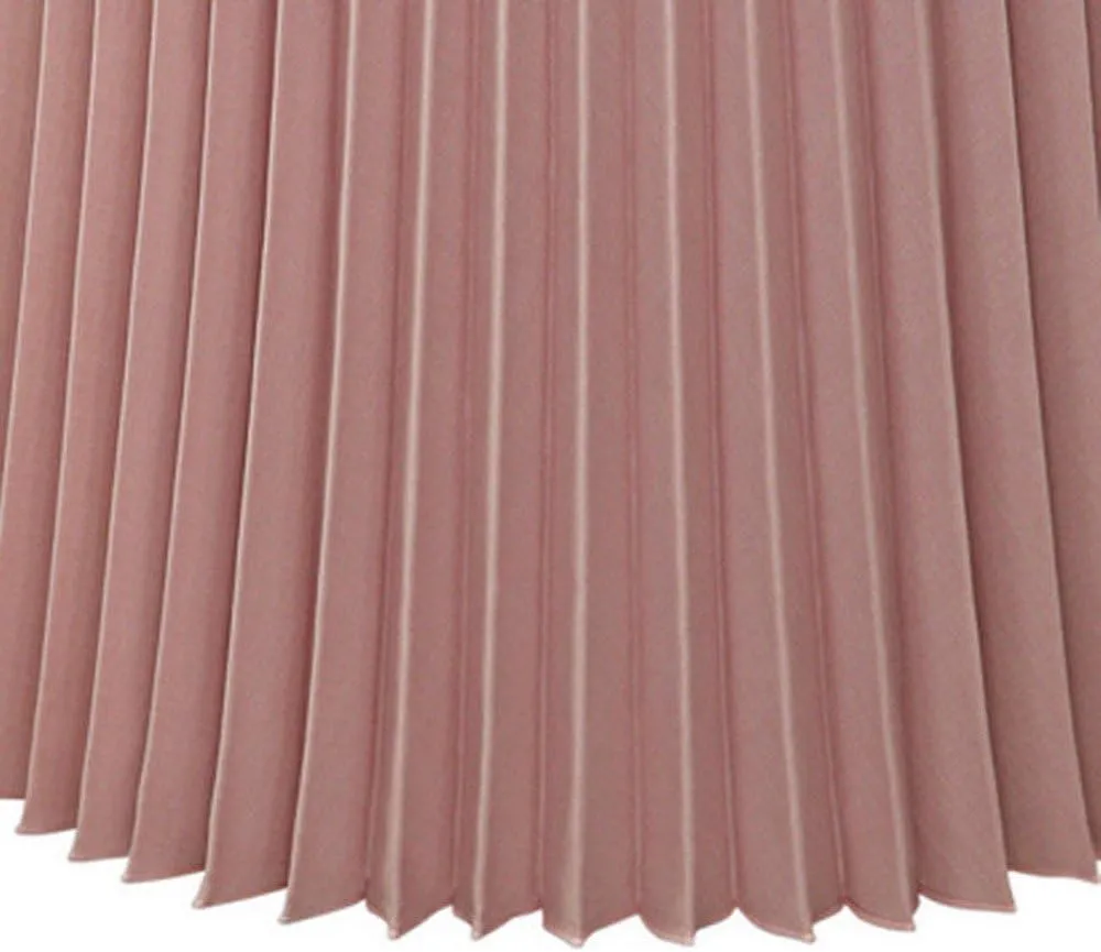 Womens Solid Pleated Elegant Midi Elastic Waist Maxi Skirt