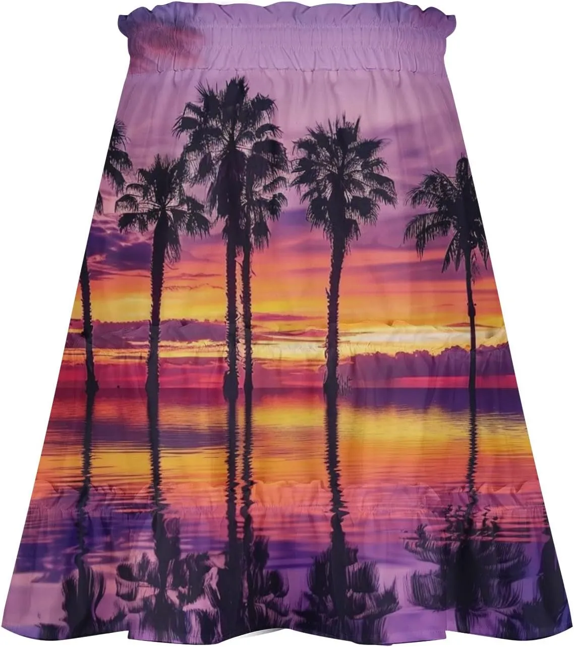 Womens Summer 2024 Tulle Long Skirts Irregular Hem High Waist Skirt Pleated Printed Mesh Midi Skirts for Ladies