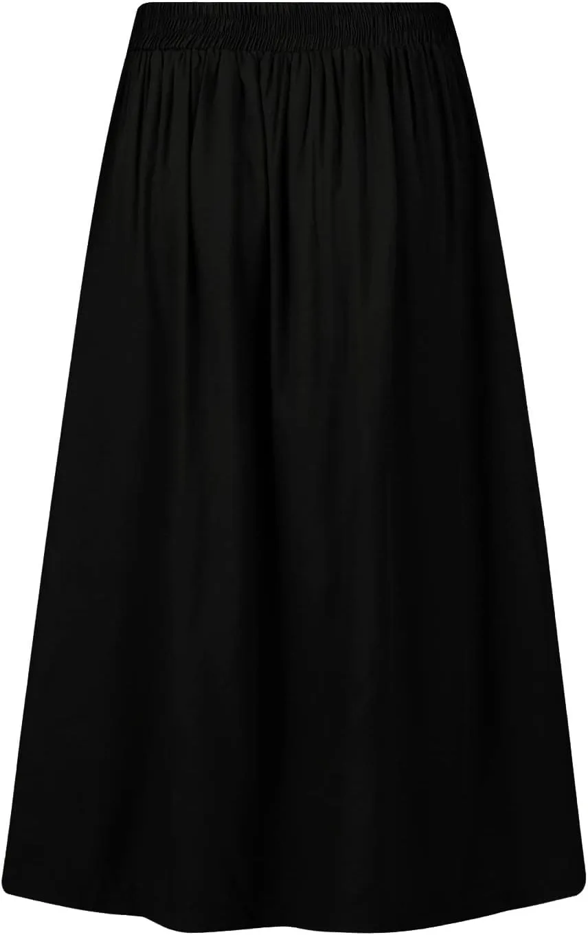 Women's Summer Casual Maxi Skirt Button High Waist Solid Pleated Tiered Skirts