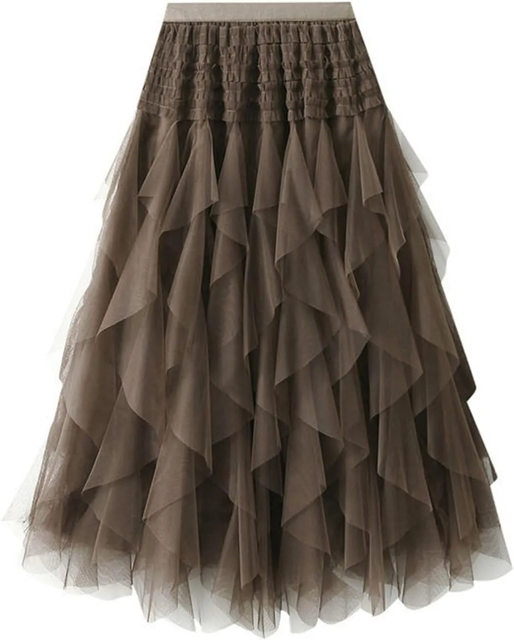 Women'S Tulle Skirt Elastic Waist Tutu Skirt Layered Puffy Fairy Skirts Mesh Layered Skirts Party Skirts