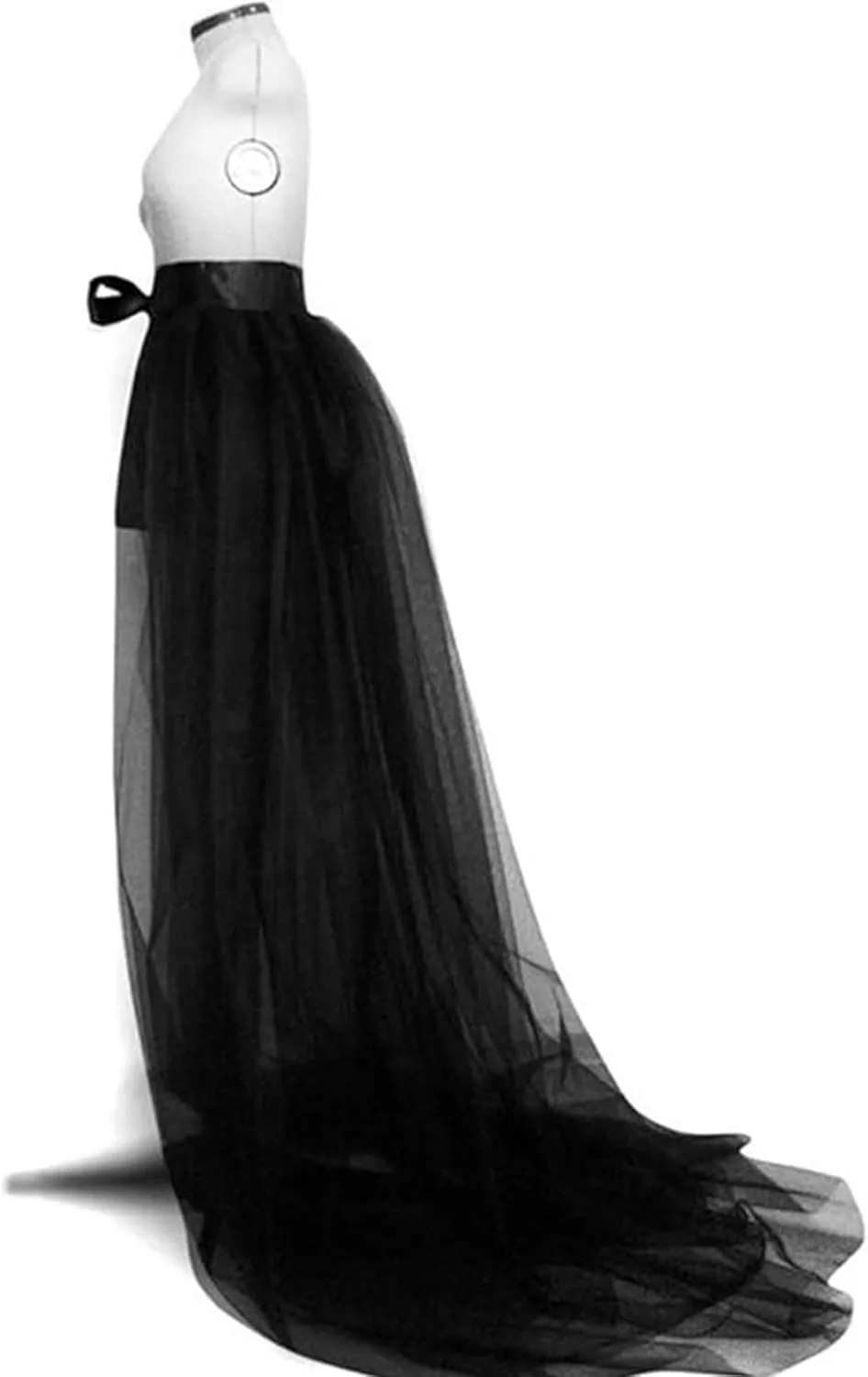 Women's Tulle Tutu Lace Skirt Steampunk Tie On Belt Long Maxi Overskirt Costume Rave Festival Outfits